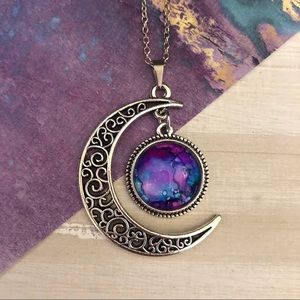 Moon Charm Women’s Necklace Purple